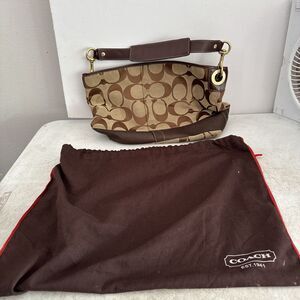 Coach 10627 Black Gray Jacquard Signature Canvas Bucket Bag Tote Purse